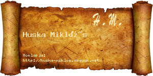 Huska Miklós névjegykártya