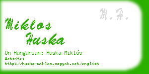miklos huska business card